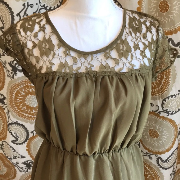 Olive Illusion Dress - Picture 3 of 6